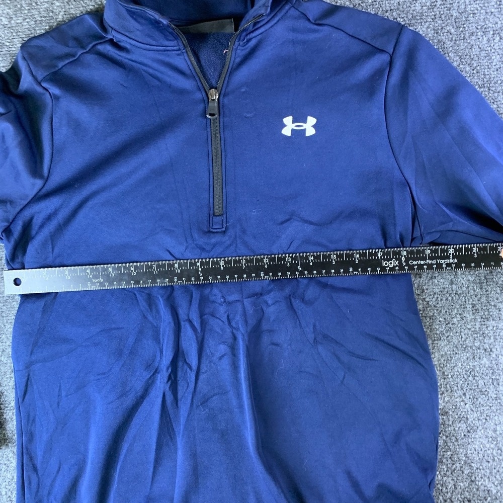 Under Armour Jacket Mens Medium Royal Blue Good Fleece Lined Quarter Zip 1359855 - Picture 3 of 9